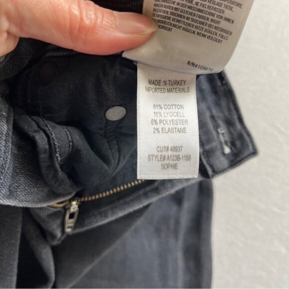 Agolde Sophie Black Skinny Jeans Distressed Fray Denim Jeans Sz 23 - Picture 11 of 15